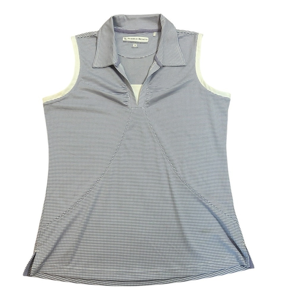 Pebble Beach Purple and White Pebble Print Golf Activewear Tank Womens Sz Medium